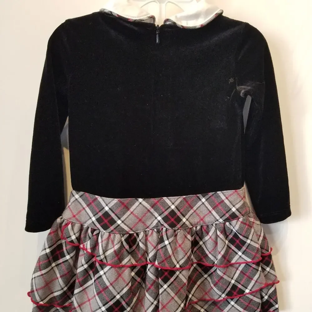 The Children's Place Velvet Plaid Dress &‎ Hat